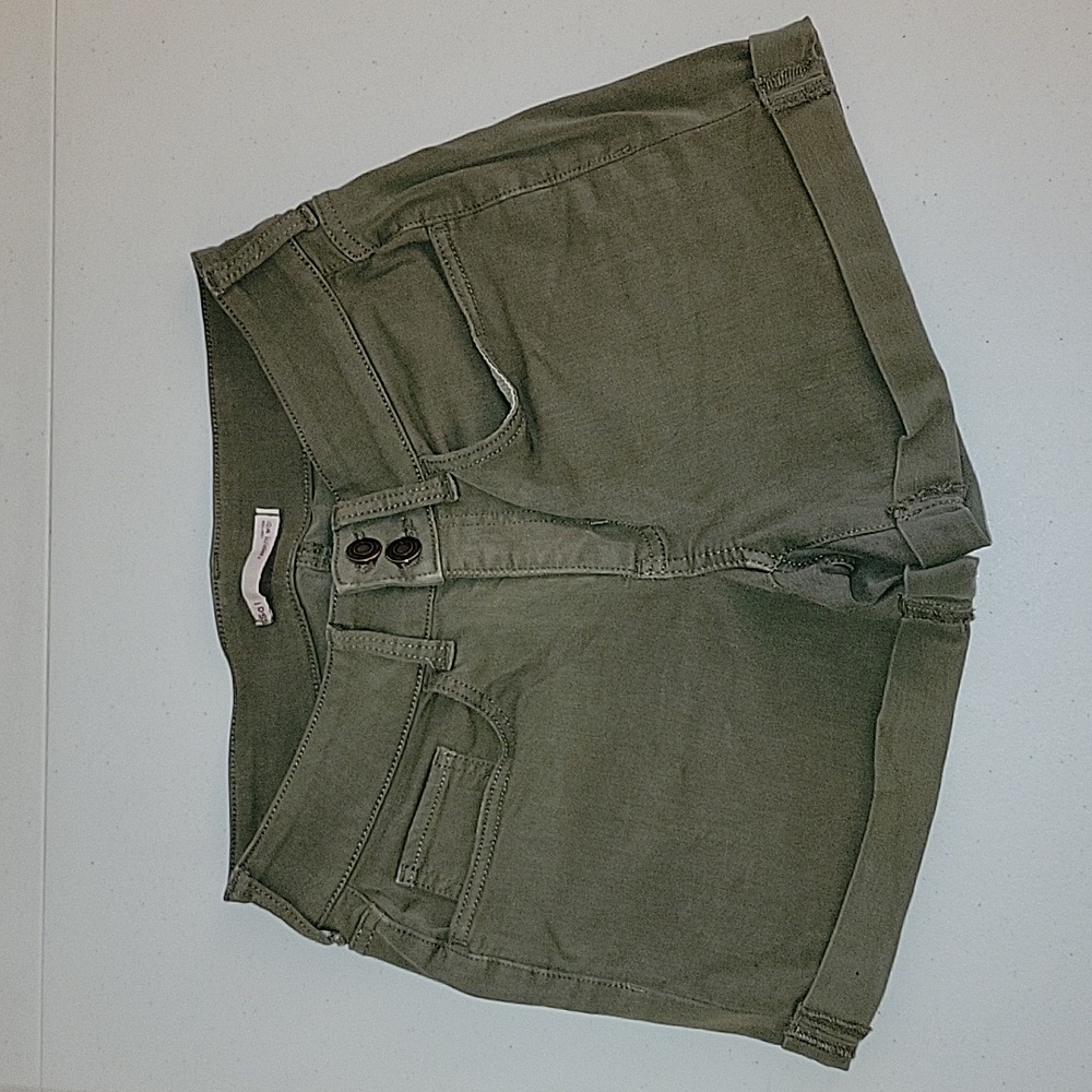 SO Olive Green Midi Shorts